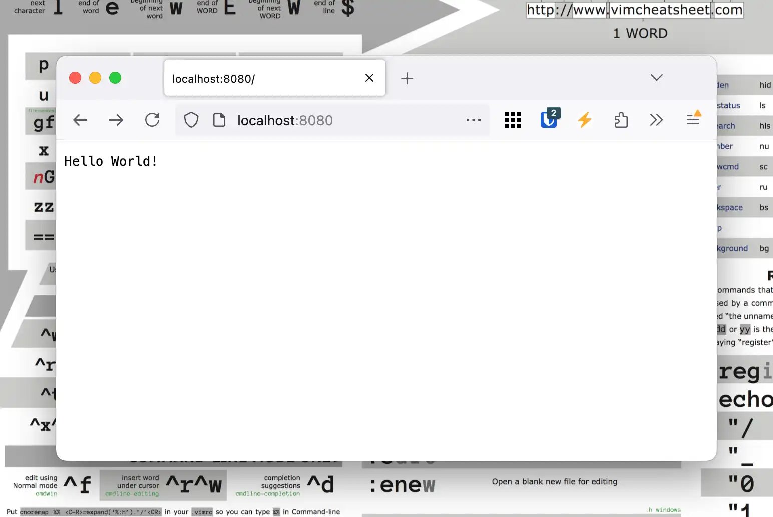 Hello-world app running