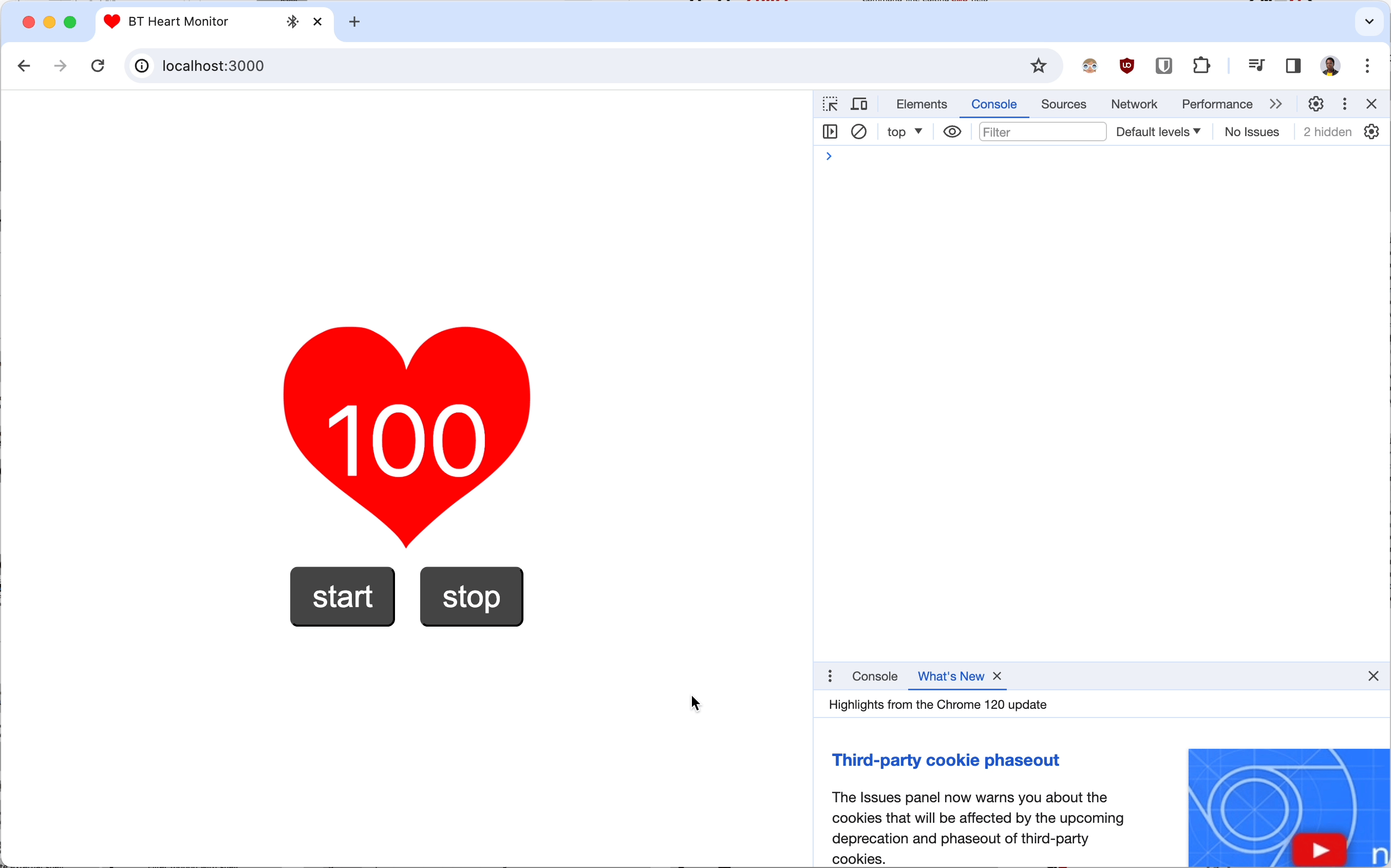 App load in browser