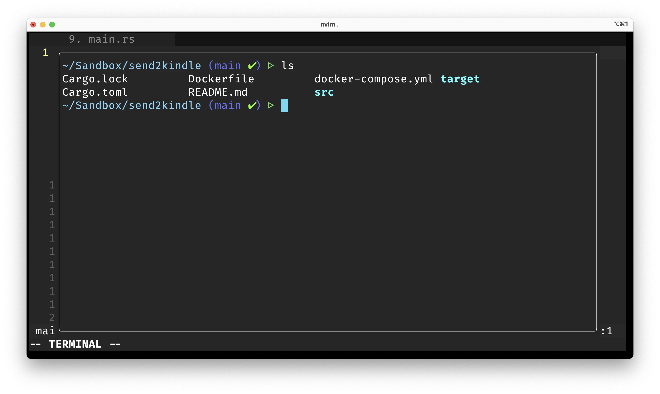 A floating terminal with Toggle Term