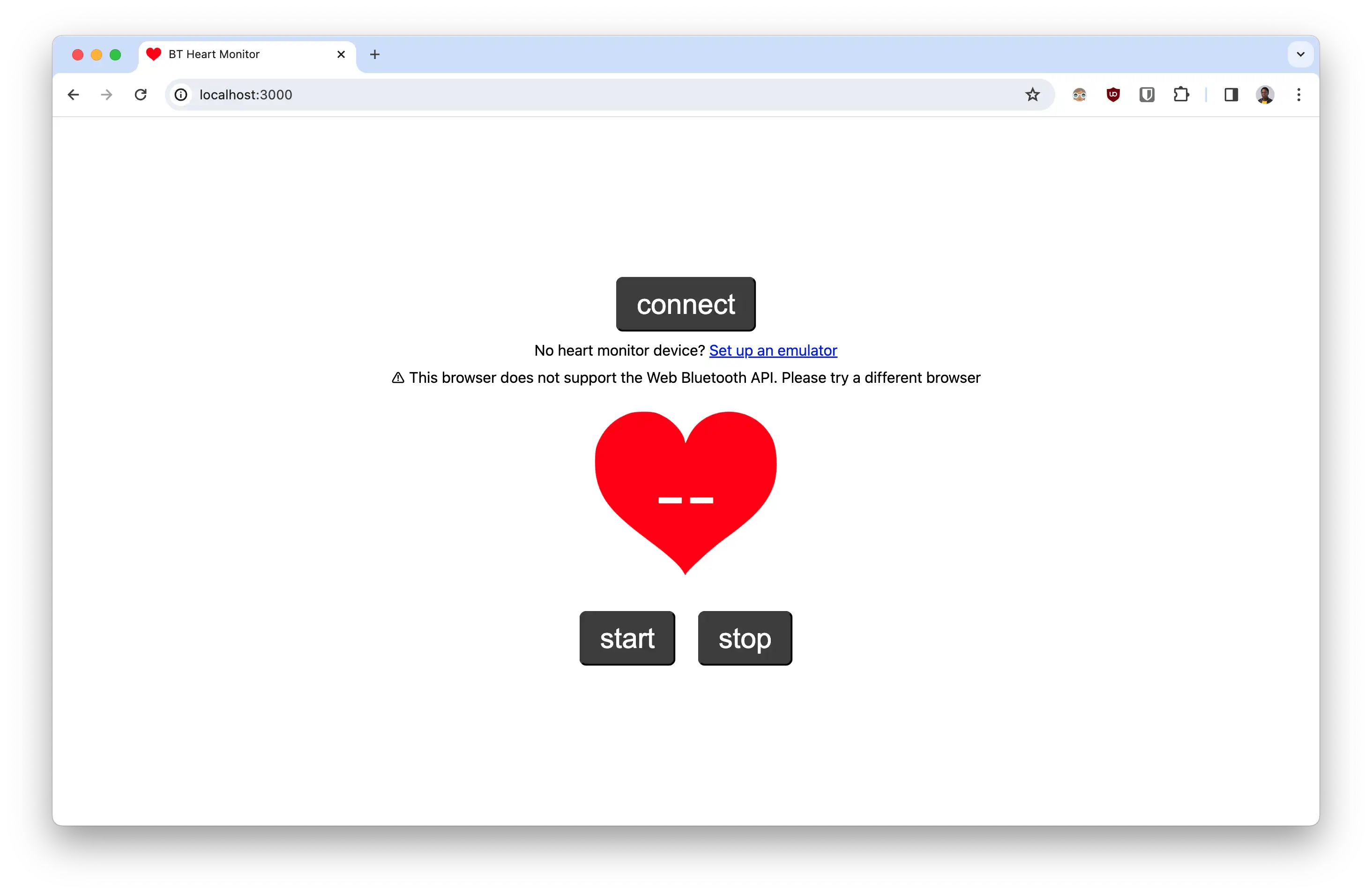 Opening app in browser